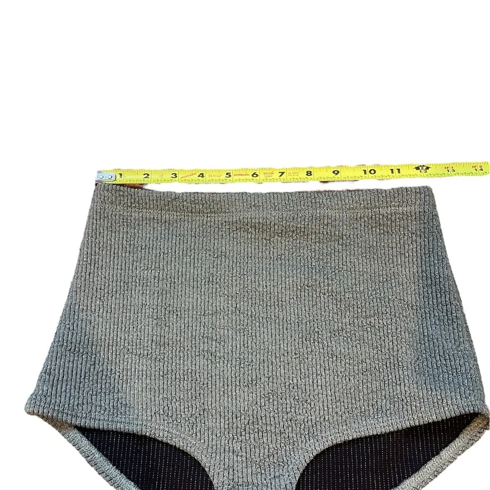 Zara Textured Green Sparkle Micro Mini Shorts Small